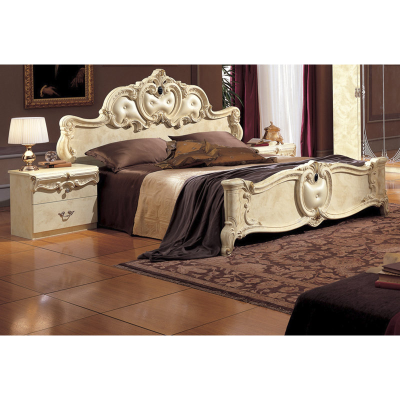 Rumsey Vegan Leather Standard Bed, King, Ivory