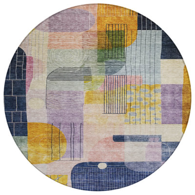 Jude Purple Washable Indoor-Outdoor Rug - 