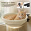 Lit pour chat, bureau pour animal avec rotation à 360 °, lit pour chat intérieur douillet et confortable