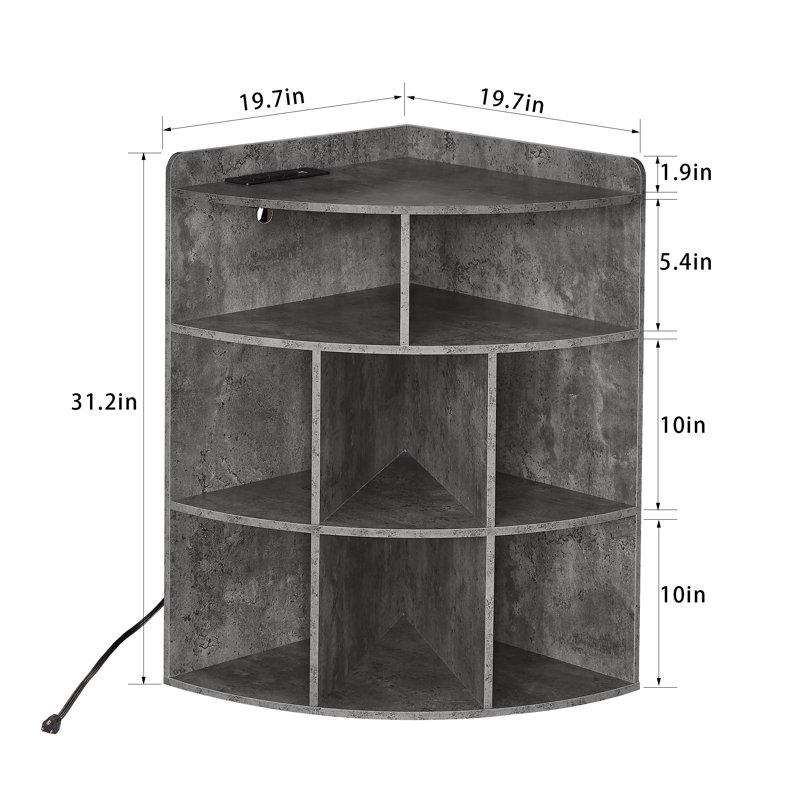 Armoire de coin Cayhlin, Gris