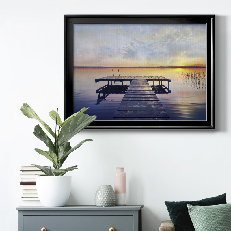 «Evening Calm», toile encadrée de qualité supérieure - prête à être accrochée, Cadre noir, H 18,5 po x l 24,5 po x P 1 po