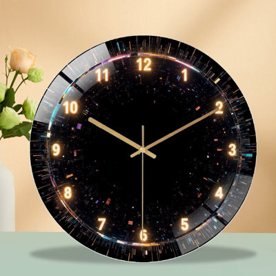 Horloge murale numérique avec affichage à DEL - Horloge murale moderne en verre 12 po
