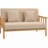 HOMCOM 48" 2-Seater Couch  Small Spaces,  Loveseat Sofa  ,  Furniture, Upholstered Small Couch With Throw Pillow And Wood Legs,