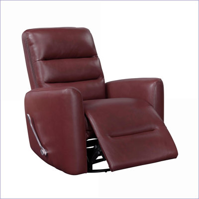 Fauteuil inclinable, inclinable, pivotant, inclinable et rouge cramoisi en similicuir respirant | Bois massif, structure en contreplaqué