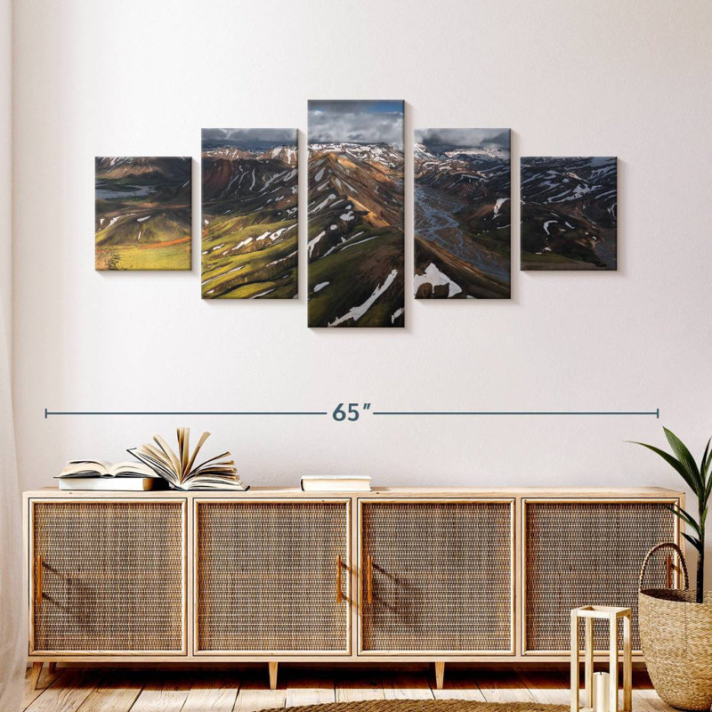 Iceland Mountain Range, 24" H x 55" W