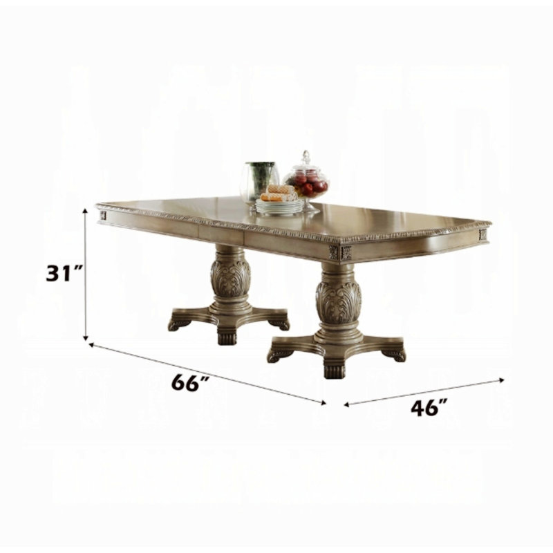ACME Chateau De Ville Dining Table, White, 31" H x 66" W x 46" D