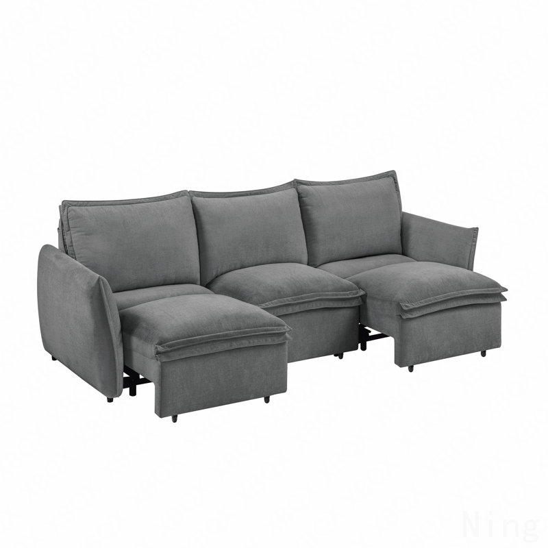 Eaden Gray Chenille Power Sofa W/Sleeper