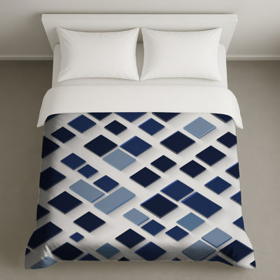 Housses de couette bleues à carreaux carrés