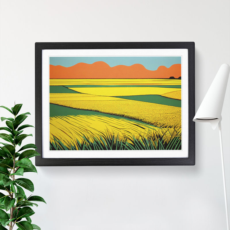 Wheat Field Pop Art - Framed Print, Black Framed, 46cm H x 64cm W x 2cm D