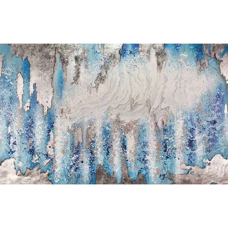 Abstrait abstrait bleu, L 9 po x l 15 po
