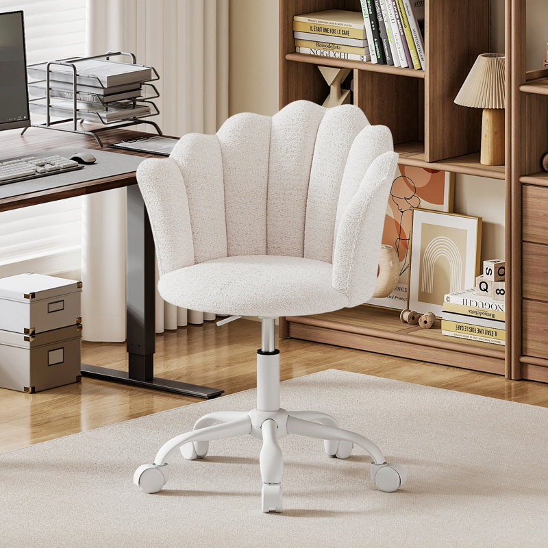Office Chair, Adjustable Height Swivel Chair, Chenille Vanity Chair, Comfy Padded Computer Desk Chair For Office, Study, Bedroom
