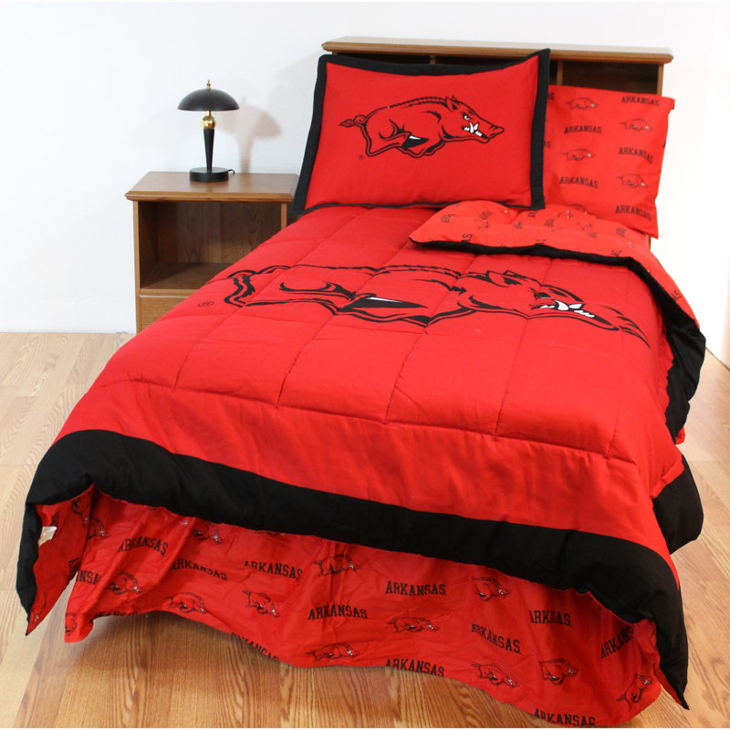 NCAA Sateen Comforter, King Comforter + 7 Additional Pieces, Arkansas