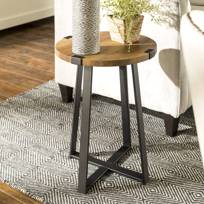 Valley Sled End Table, Rustic Oak