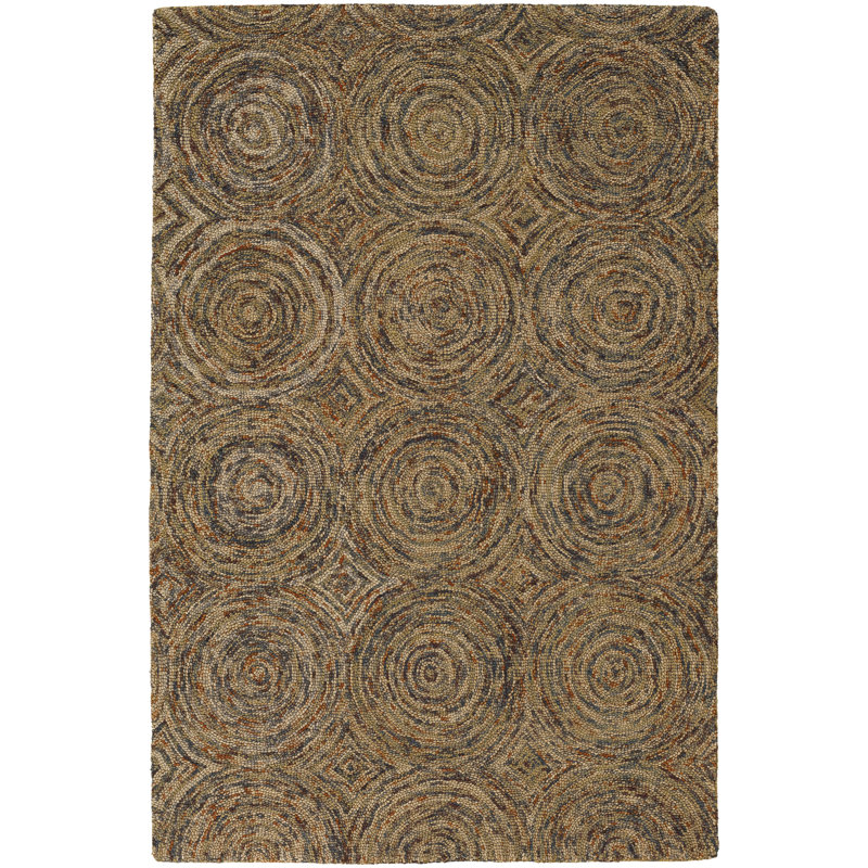 Tapis brun et brun clair en laine touffeté à la main Frances, 5 pi x 7 pi 6 po