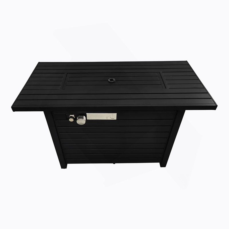 Table de foyer d'extérieur en acier avec couvercle H 25 po x l 42 po