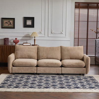3 Piece Modular Free Combination Sectional Velvet Sofa Couch, 99 Inch