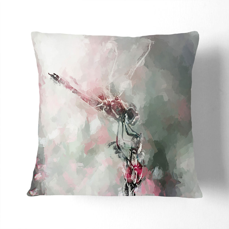 Perched Dragonfly DBL Cushion with Filling, 55cm H x 55cm W x 20cm D