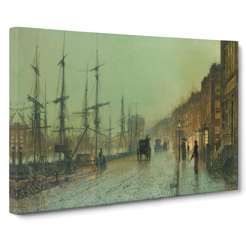 Glasgow Docks by John Atkinson Grimshaw - Wrapped Canvas Painting, 40cm H x 60cm W x 3cm D