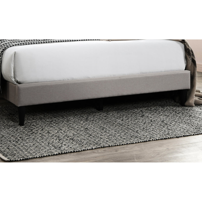 Queen Bed, Brown, Burlap Fabric, Modern Geometric Diamond Headboard, Platform No Box Spring Burlap, Contemporary - Design Bed