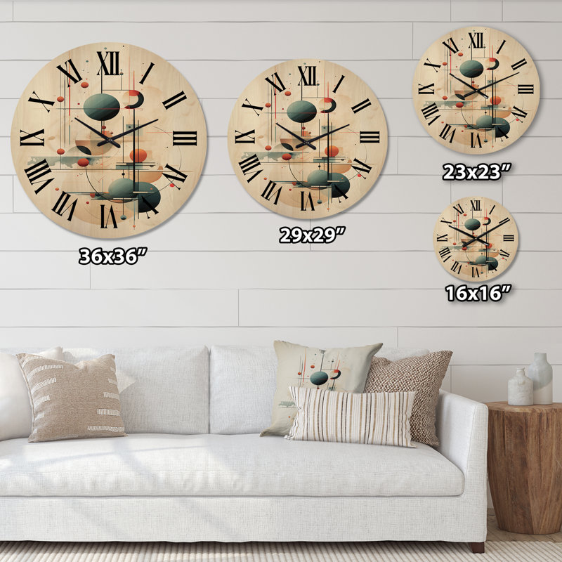 Horloge murale Daydreames of Midnight Retro Geometric II, Très grand