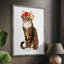 «Flower Crown Cats II», reproduction encadrée - bois massif-1689374212