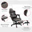 Chaise de bureau en similicuir, pivotante, support lombaire, hauteur réglable, appui-tête, repose-pieds