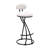 Bar Stools Set of 2 S-shaped Barstools with Backrest Floral Print Upholstered Dining Chairs Counter Height Stool for Kitchen Island (White Print)-1377766492