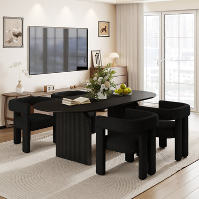 70" Oval Dining Table Set