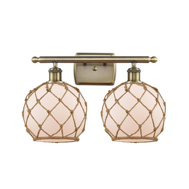 Arriola 2-Light Dimmable Vanity Light, Clear/Brown, Oil Rubbed Bronze, No Bulb Included