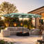 Parasol rectangulaire double face Traiden 4,57 m x 2,74 m avec éclairage solaire à DEL et base