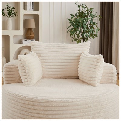 Fauteuil-lit en velours côtelé Aurelia l 58 po x P 55 po x H 28,3 po Aurelia