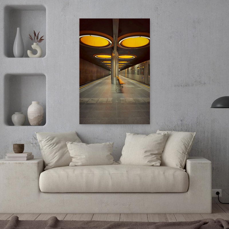 «All Aboard», art mural contemporain, H 36 po x l 24 po