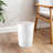 Small Metal Trash Can, Waste Basket with Wave Embossed Design (White)