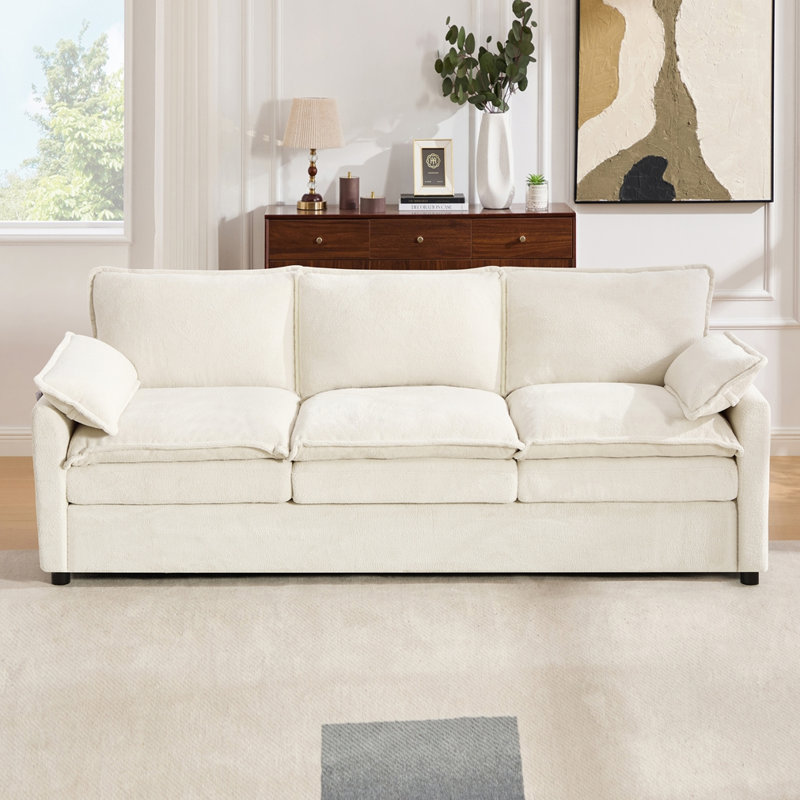 Canapé rembourré moelleux 88,2 po Modern, Beige