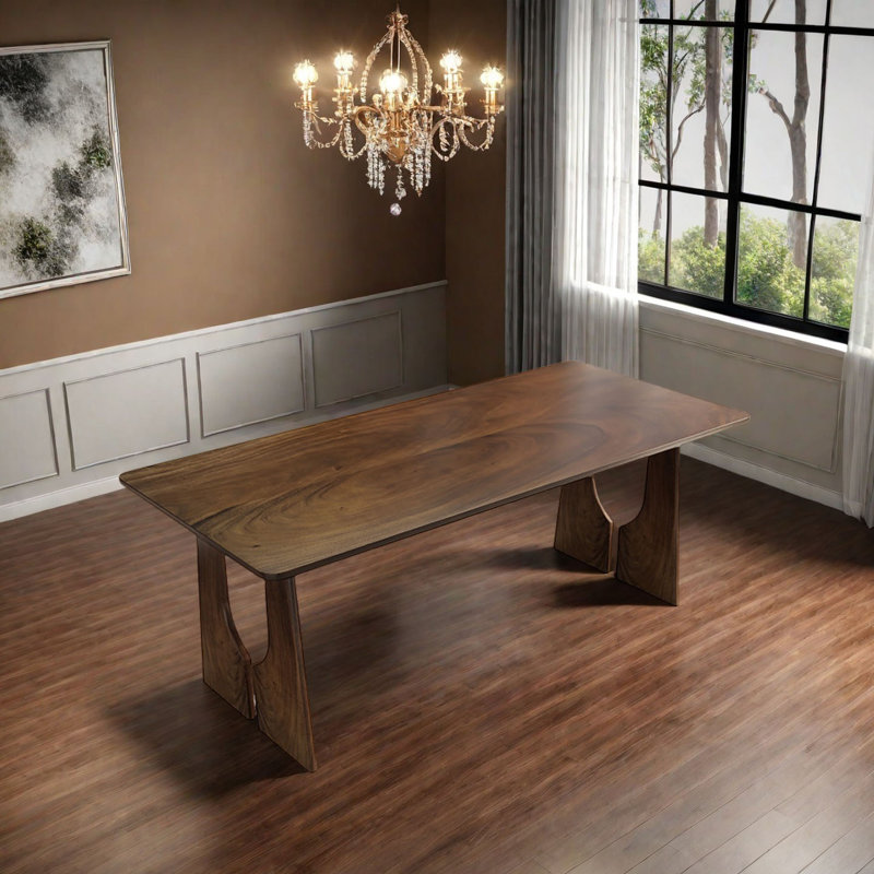 Table de salle à manger moderne en bois massif, H 29,5 po x L 70,9 po x l 31,5 po