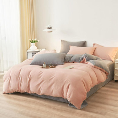 Literie rose polaire corail gris chaud moelleux flanelle esthétique ensembles de literie d'hiver housse de couette en cachemire Castor Plush Beaver