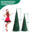 2 arbres de Noël artificiels - arbres verts en PVC de 6 pi et 5 pi avec des boules rouges, idéal pour les décorations des Fêtes à la maison / au bureau / en magasin