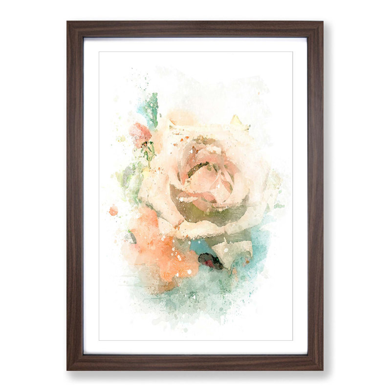 Floral Art in Abstract - Picture Frame Graphic Art Print, Walnut Framed, 65cm H x 48cm W x 2cm D