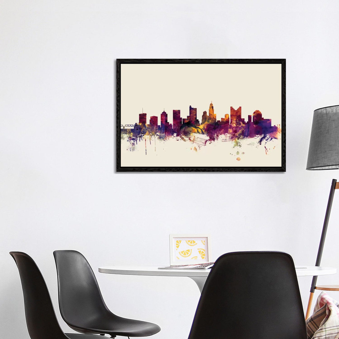 Columbus, Ohio, USA Auf Beige von Michael Tompsett - Galerie- Giclée auf Leinwand