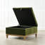 Repose-pieds carré avec rangement 35 po, velours performance vert olive