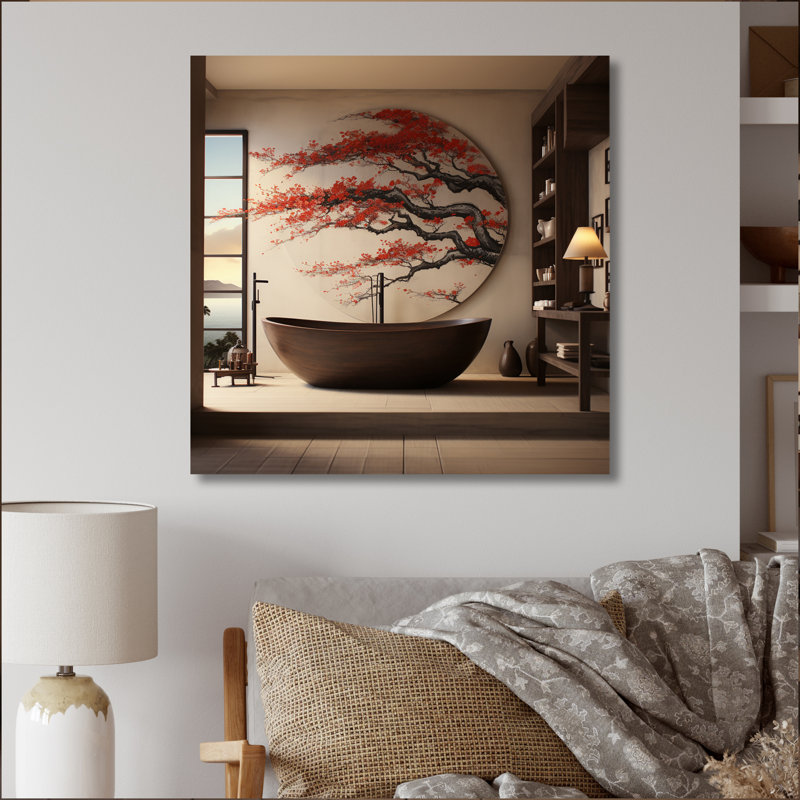 «Bathroom & Japon», impression sur métal, H 16 po x l 16 po x P 1 po