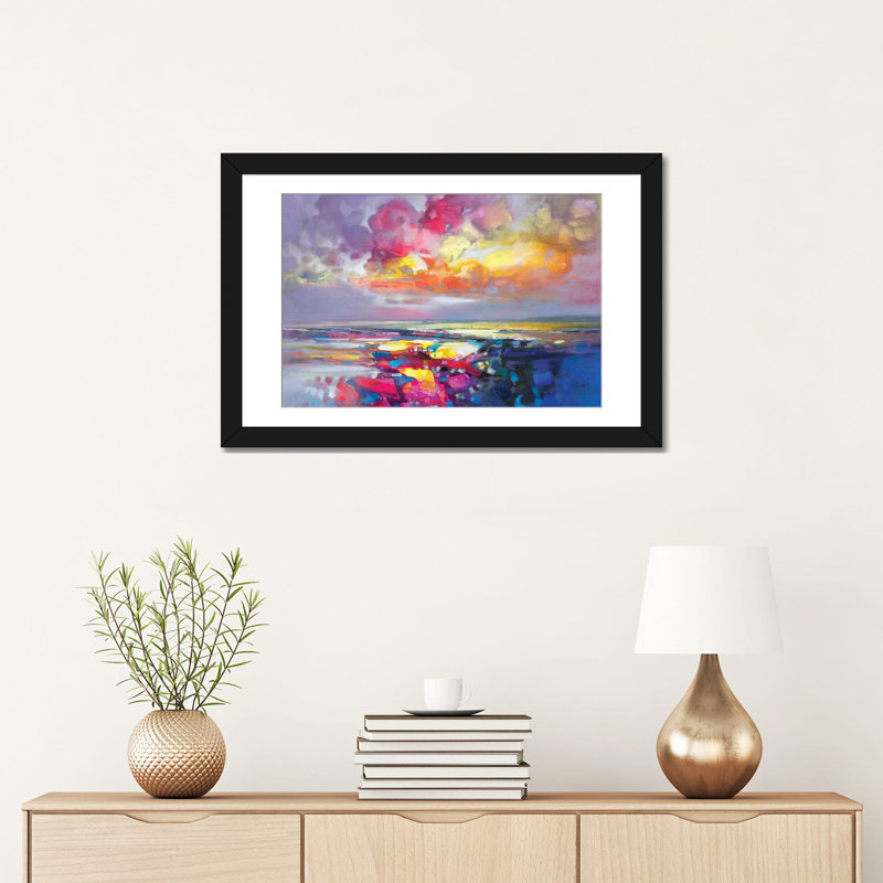 « Primary Shore », reproduction sur toile, Papier d'art encadré noir, Blanc, H 16 po x l 24 po x P 1 po