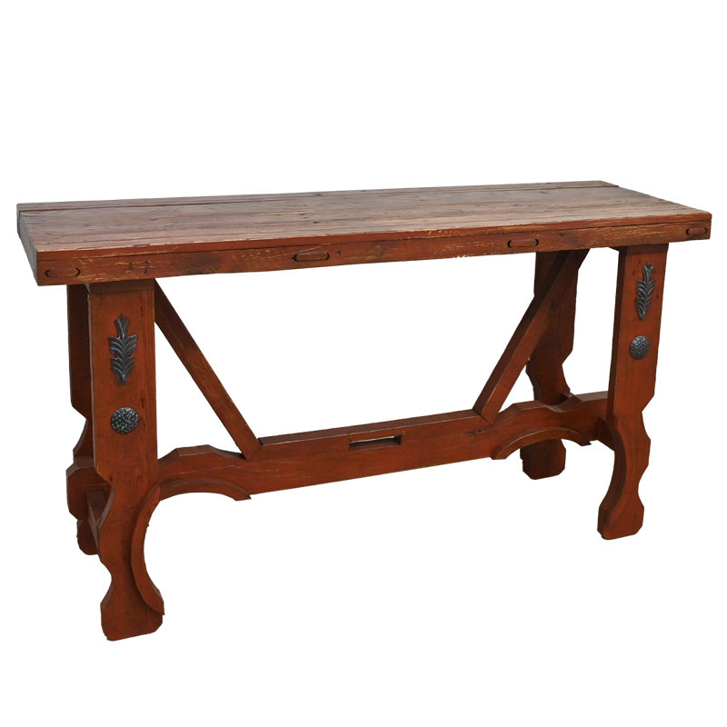 Console Yoke avec détails sculptés turquoise