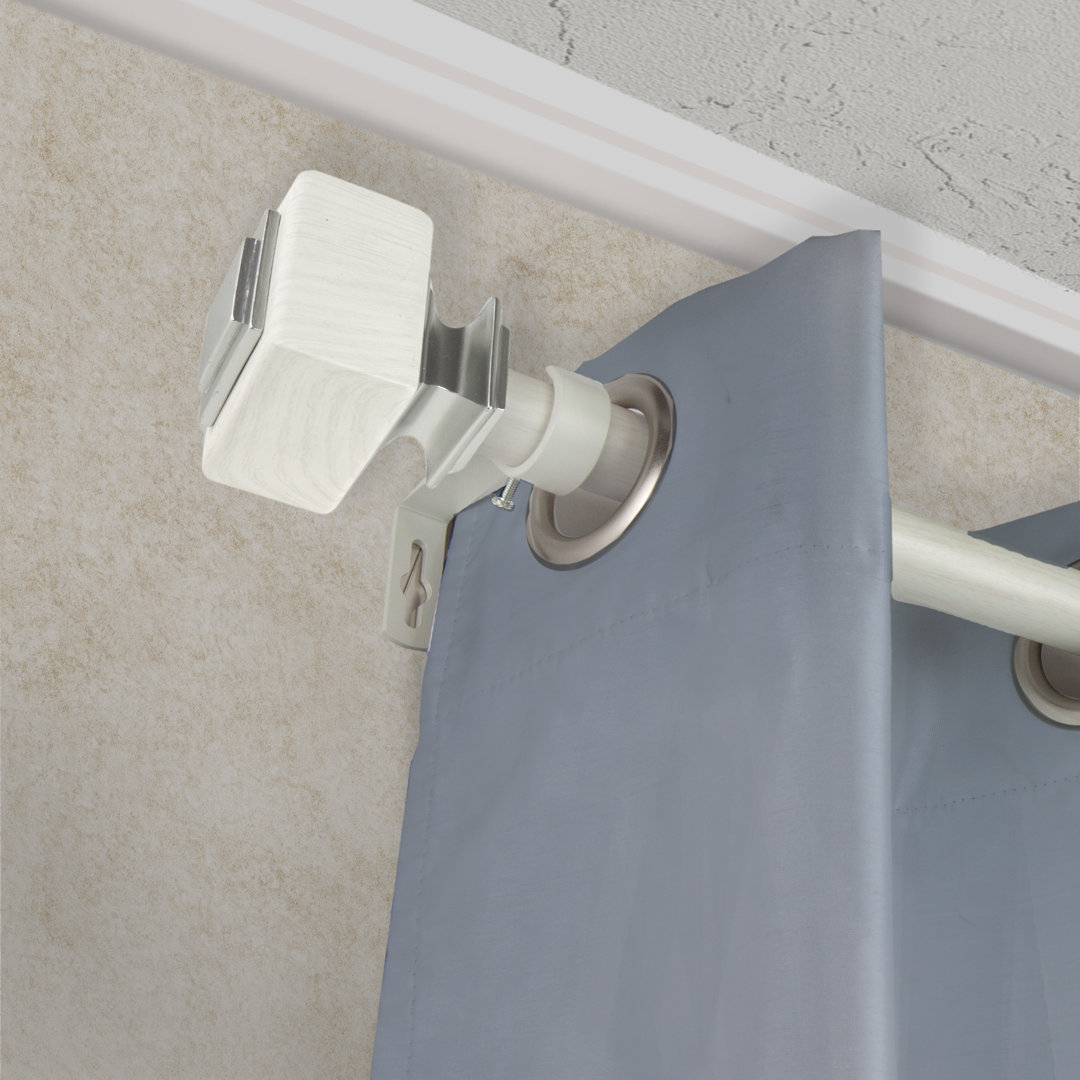 Abdulahad Steel Adjustable Single Curtain Rod Red Barrel Studio® 