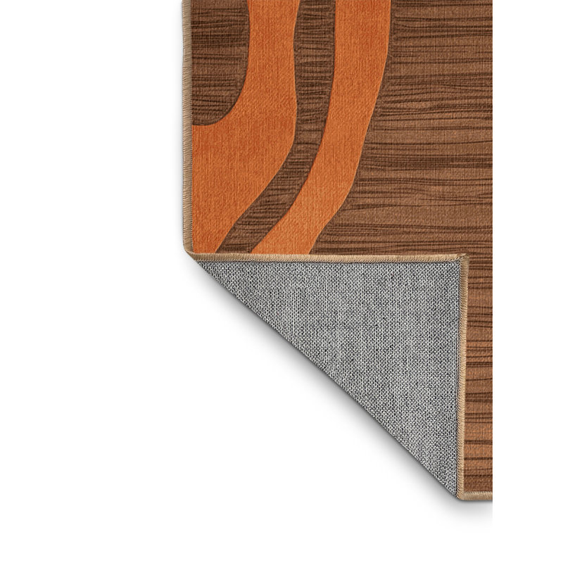 Tapis abstrait lavable à la machine, Carré 5 pi