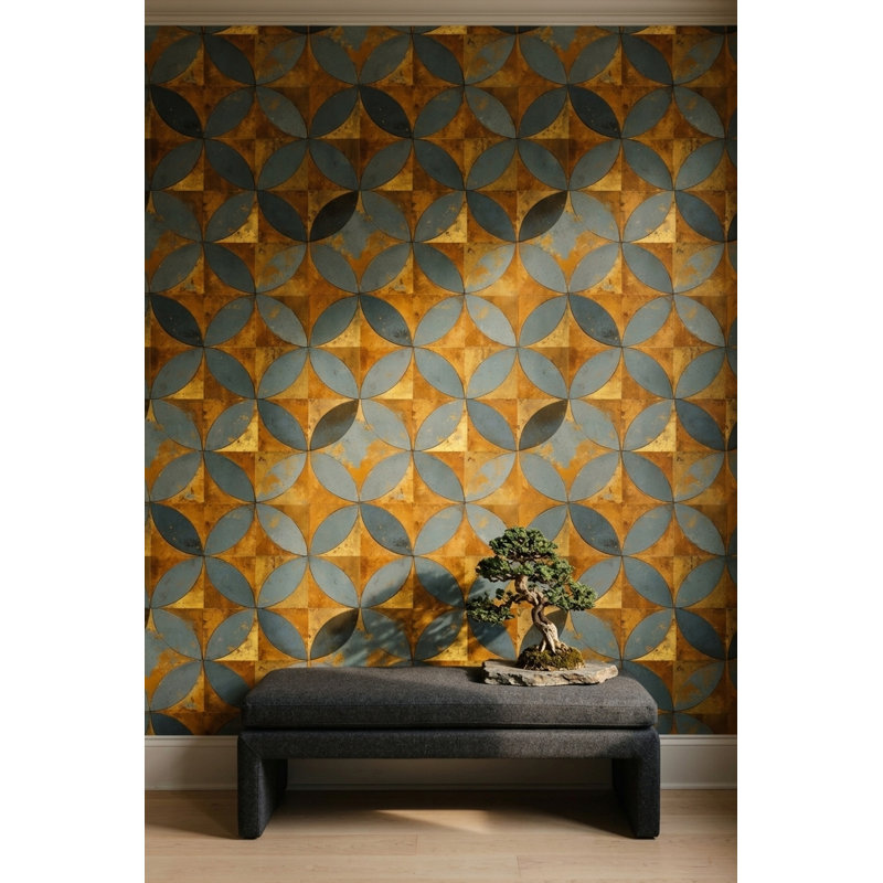 Papier peint moderne rétro Mid-Century, Peel and Stick