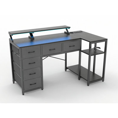 L - Shaped Gaming Desk With Led