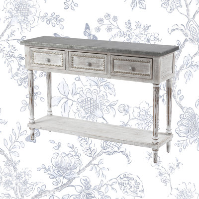 Bristol 47.2'' Farmhouse Wooden Console Table, 3-Drawer Entryway Table with Shelf