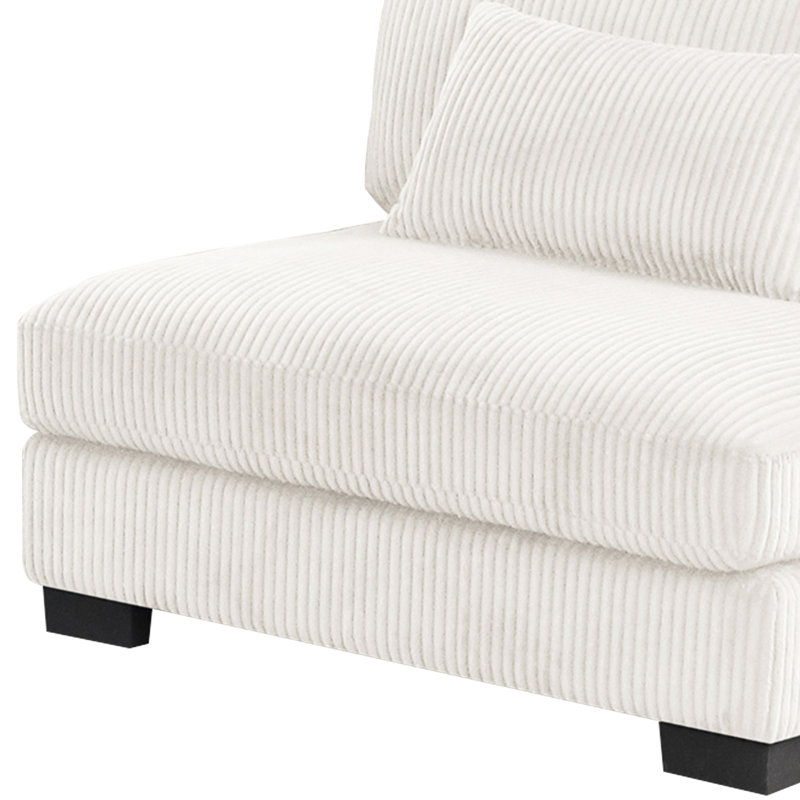 Chaise sans accoudoirs en velours côtelé Modern