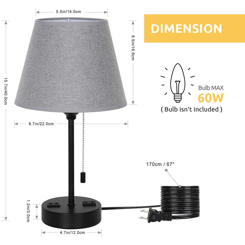 Metal USB Table Lamp